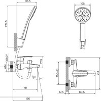 Смеситель для ванны с душем IDDIS Ray RAYWT02i02