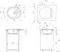 Мойка кухонная Ulgran U-403 302 песочная + дозатор U-02 песочный Мойка кухонная Ulgran U-403 302 песочная + дозатор U-02 песочный