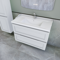 Тумба с раковиной Caprigo Wales 90 матовая белая Тумба с раковиной Caprigo Wales 90 матовая белая