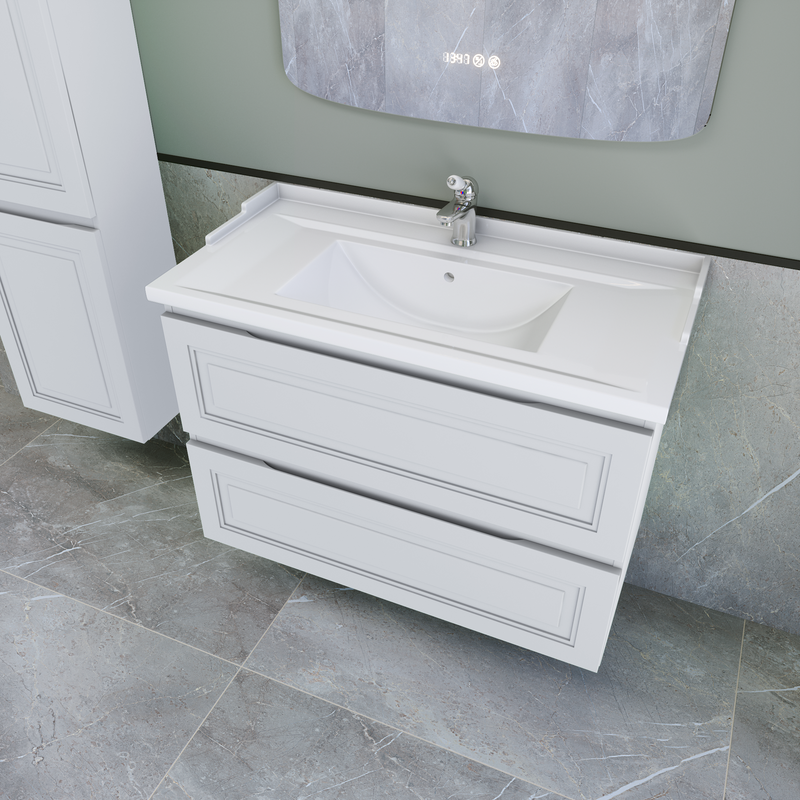 Тумба с раковиной Caprigo Wales 90 матовая белая