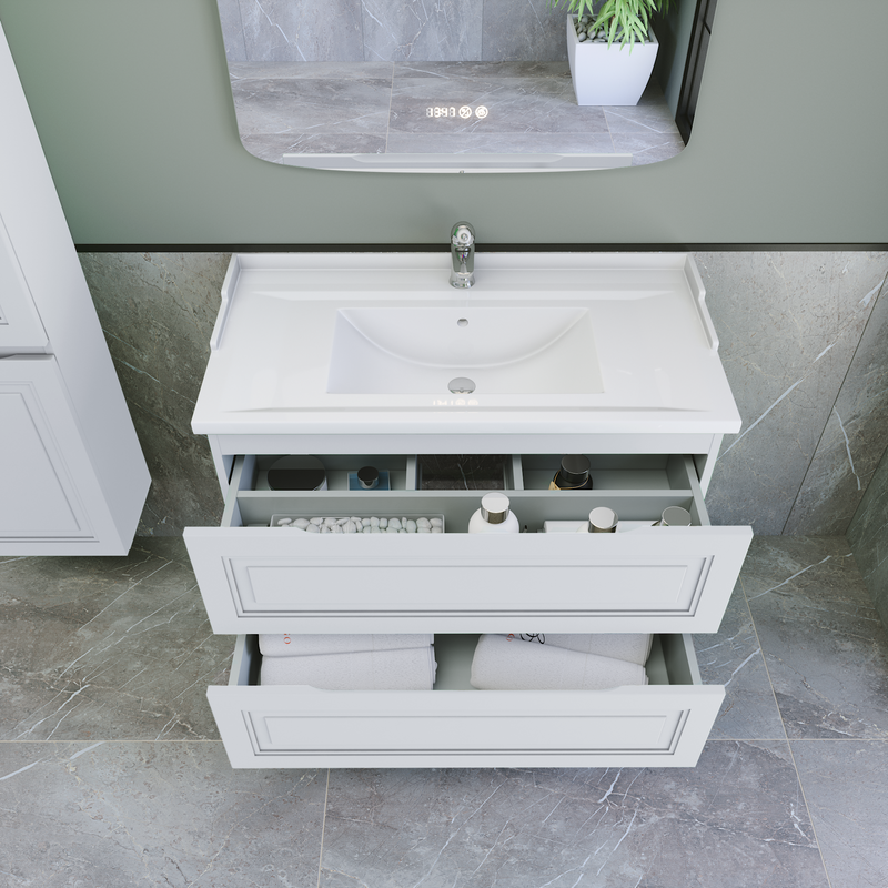 Тумба с раковиной Caprigo Wales 90 матовая белая