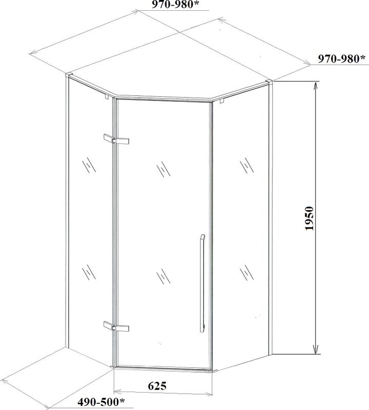 Душевой уголок Ceruttispa C2A 100x100, профиль черный