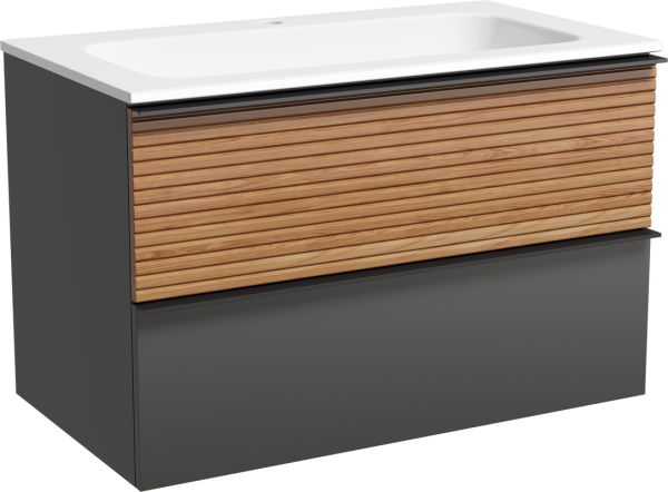 Тумба под раковину Sancos Delta 80 дуб красный, графит