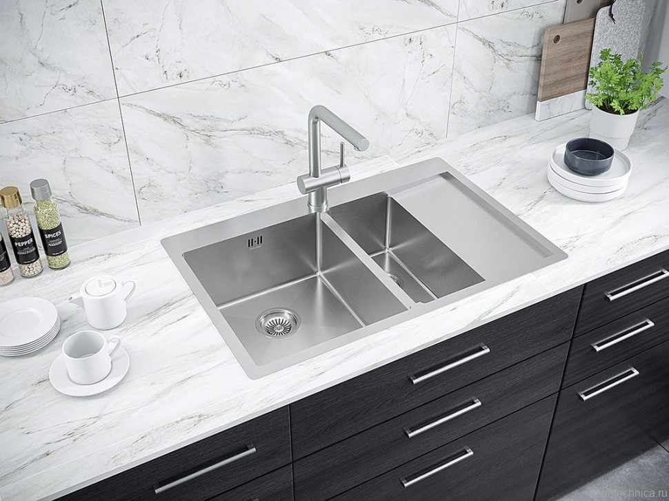 Смеситель для кухни Paulmark Dosse Do214418-BS брашированная сталь