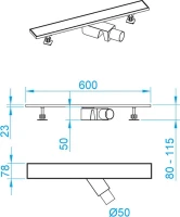 Душевой трап (лоток) RGW Shower Drain SDR-22B 60 см, черный