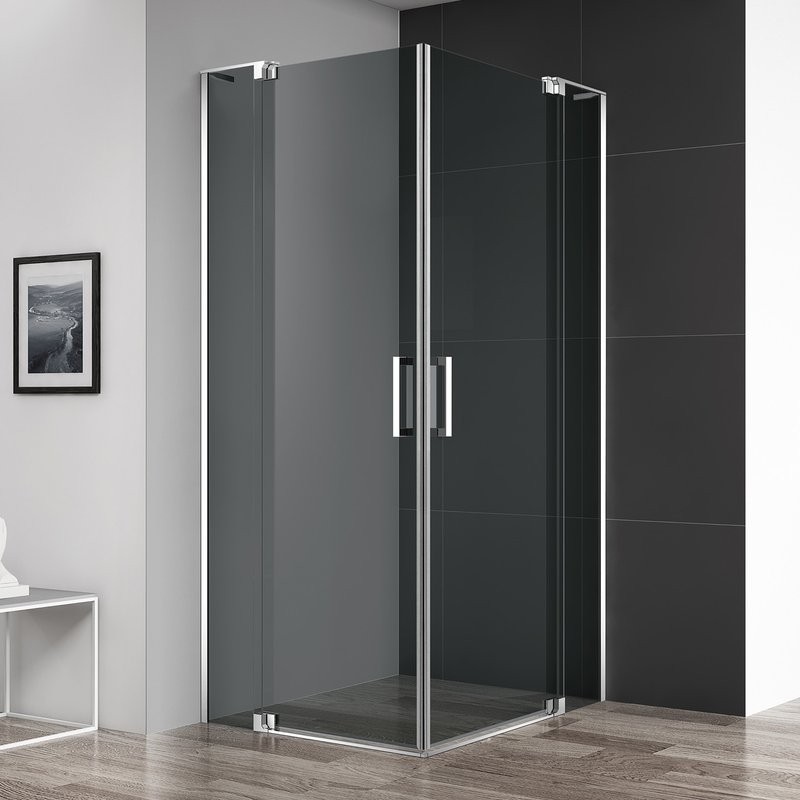 Душевой уголок Cezares Slider AH 2 70/80-80/90 Grigio Cr профиль хром, стекло серое