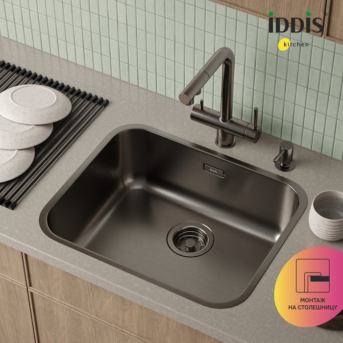 Мойка кухонная IDDIS Mate MAT53GMi77 графит