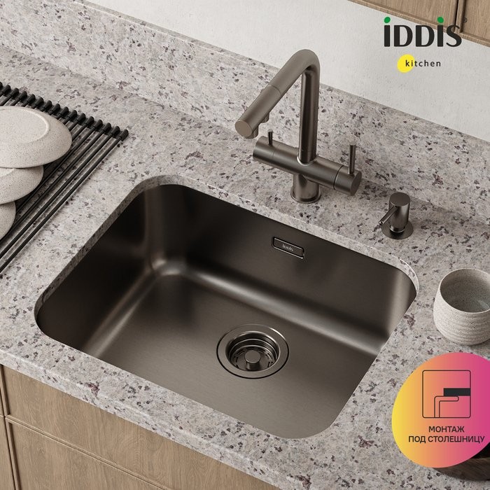 Мойка кухонная IDDIS Mate MAT53GMi77 графит