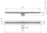 Душевой трап (лоток) Veconi Slim Line 700 хром матовый Душевой трап (лоток) Veconi Slim Line 700 хром матовый