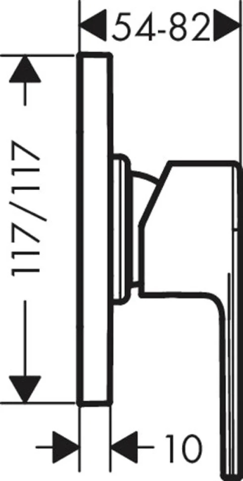Встраиваемый смеситель для душа и ванны Hansgrohe Vernis Shape Vernis Shape 71658670 черный