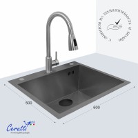 Мойка кухонная Ceruttispa 11258 nano black, графит