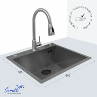 Мойка кухонная Ceruttispa 11258 nano black, графит