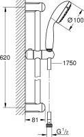 Смеситель для душа Grohe Euroeco 32740000 + Душевой гарнитур Grohe Tempesta New 27924001