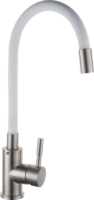 Комплект Мойка GranFest Smart SM 435 белый + Смеситель РМС Sus124w SUS124W-016F белый, сталь