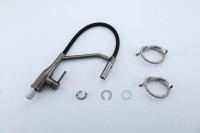 Смеситель для кухни Gappo G4098-19 с гибким изливом, оружейная сталь
