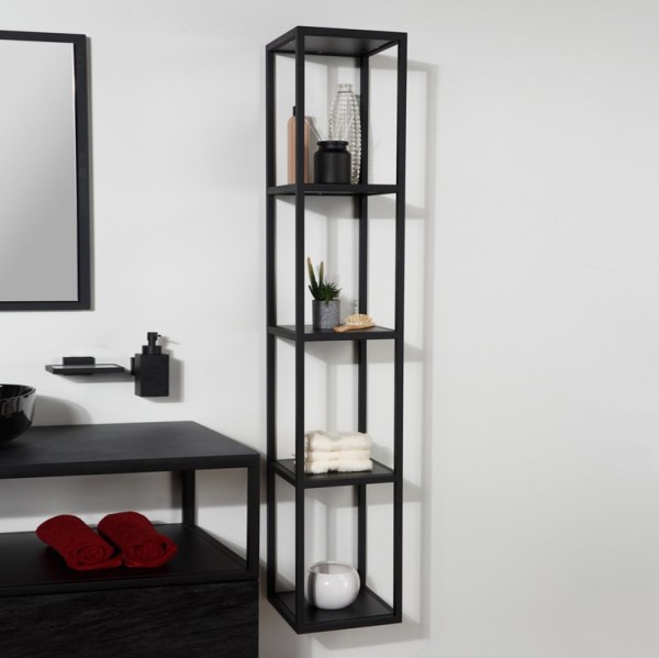 Полка Cezares Cadro 30, четырехъярусная, черные полки-вставки