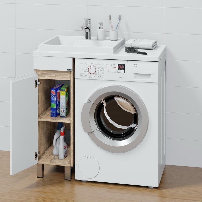 Мебель для ванной комнаты СаНта Марс 29 L под стиральную машину, напольная, 1 дверца, янтарная