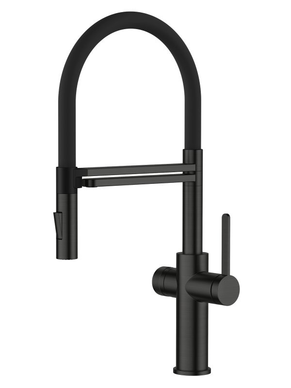 Смеситель для кухни Agger Elegant A3252544 с гибким изливом, черный матовый