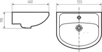 Тумба с раковиной SanStar Июнь 55 раковина Исеть