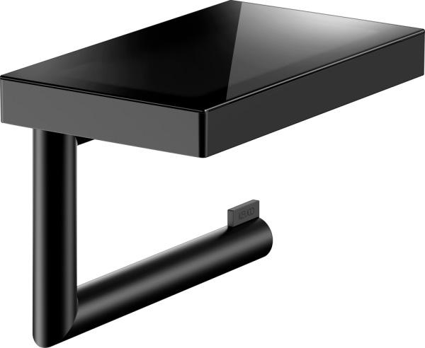 Держатель туалетной бумаги Keuco Reva 12873379000 с полкой для телефона, черный