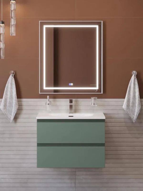 Мебель для ванной комнаты BelBagno Kraft 70 подвесная, матовая еловая, раковина bb-8099-70