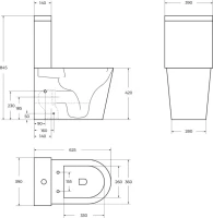 Унитаз-компакт напольный BelBagno Flay-Tor BB2149CP-TOR/SC безободковый, крышка с микролифтом, бачок BB2149T