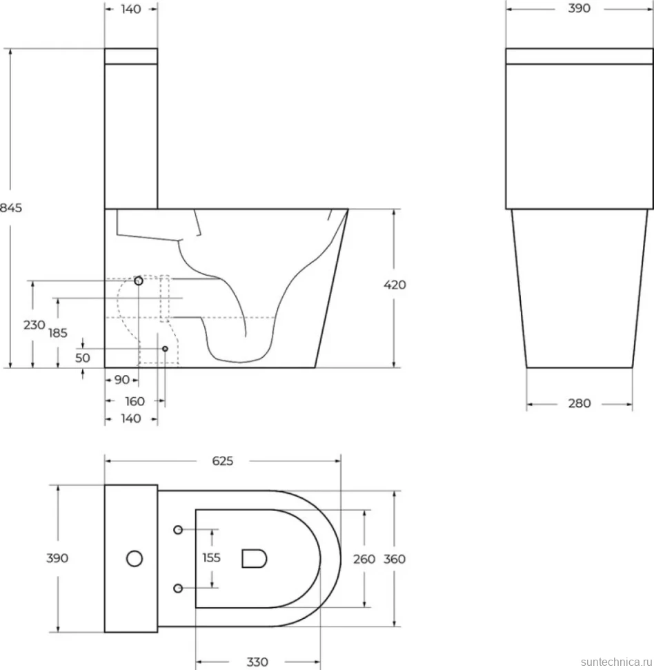 Унитаз-компакт напольный BelBagno Flay-Tor BB2149CP-TOR/SC безободковый, крышка с микролифтом, бачок BB2149T