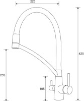 Комплект Мойка Paulmark Gerberg PM254444-BS брашированная нержавеющая сталь + Смеситель Siegen Si213111-NI с гибким изливом + Измельчитель Bone Crusher BC 610-AS