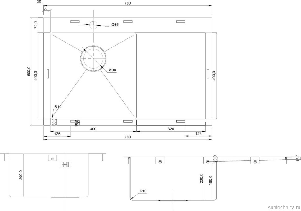 Мойка кухонная Seaman Eco Marino SMV-780R amethyst