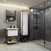 Зеркальный шкаф "БРУКЛИН" 60 Бетон с подсветкой ЛОФТ (ЛДСП) Зеркальный шкаф "БРУКЛИН" 60 Бетон с подсветкой ЛОФТ (ЛДСП)