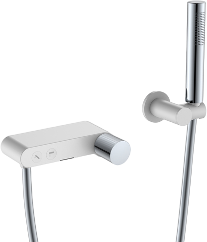 Смеситель для ванны с душем Boheme Stick 123-WCR.2 white touch chrome