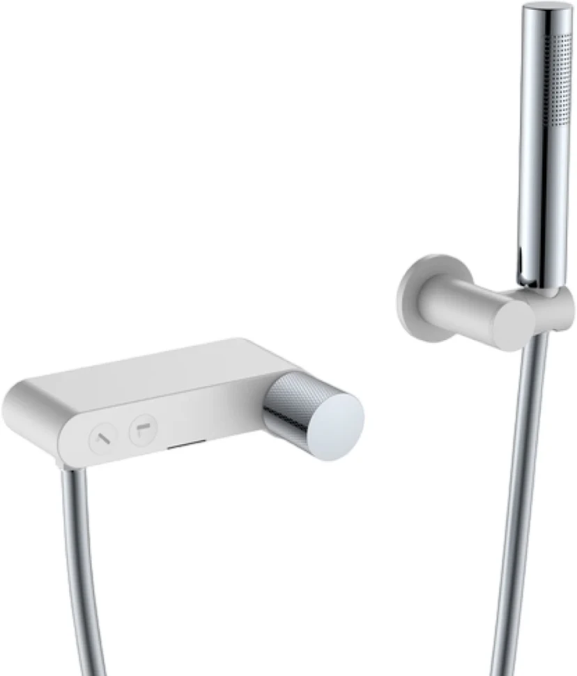 Смеситель для ванны с душем Boheme Stick 123-WCR.2 white touch chrome