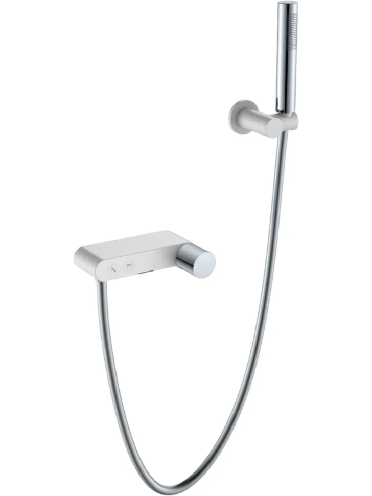 Смеситель для ванны с душем Boheme Stick 123-WCR.2 white touch chrome