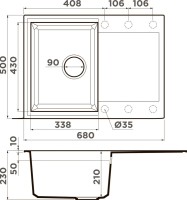 Комплект Мойка Omoikiri Sakaime 68-GR leningrad grey + Измельчитель Nagare 1000