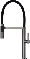 Смеситель для кухни Paulmark Leader Le214101-GM с гибким изливом, вороненая сталь