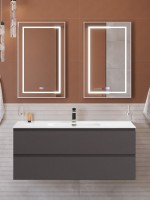 Мебель для ванной комнаты BelBagno Kraft 120 подвесная, матовая темно-серая, раковина bb1200etl