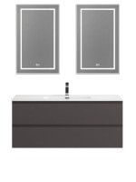 Мебель для ванной комнаты BelBagno Kraft 120 подвесная, матовая темно-серая, раковина bb1200etl