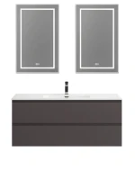 Мебель для ванной комнаты BelBagno Kraft 120 подвесная, матовая темно-серая, раковина bb1200etl