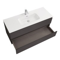 Мебель для ванной комнаты BelBagno Kraft 120 подвесная, матовая темно-серая, раковина bb1200etl