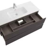 Мебель для ванной комнаты BelBagno Kraft 120 подвесная, матовая темно-серая, раковина bb1200etl