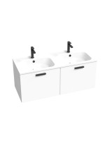 Тумба с раковиной Ravak Chrome II SD 120 глянцевая белая, ручки черные 152 мм