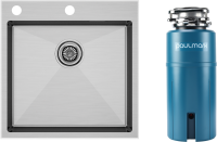 Комплект Мойка Paulmark Kroner-Edge PM775151-BS брашированная сталь + Измельчитель Intenso