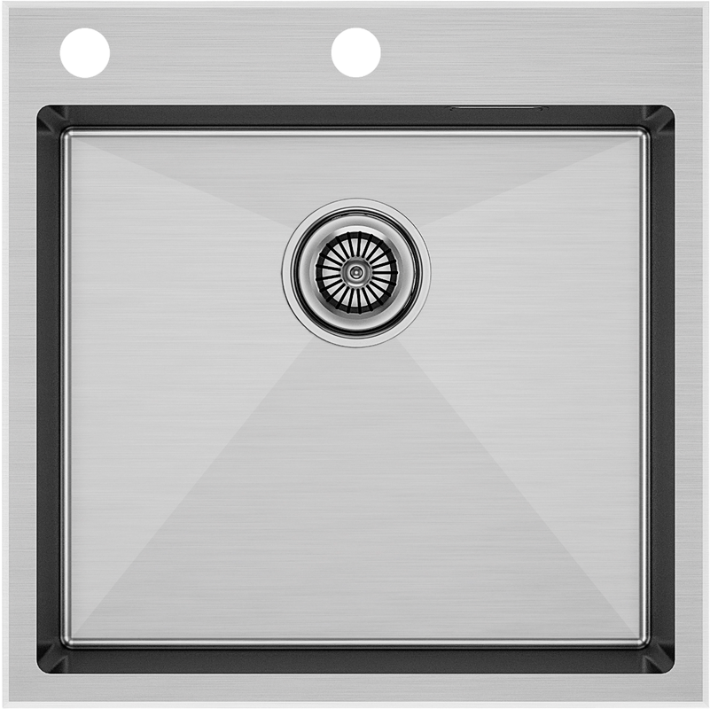 Комплект Мойка Paulmark Kroner-Edge PM775151-BS брашированная сталь + Измельчитель Intenso