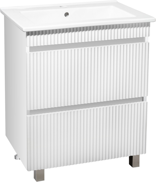 Тумба с раковиной Runo Модена 75 напольная, белая, раковина Оскар 75