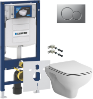 Комплект Унитаз подвесной AM.PM X-Joy S FlashClean C85A1702SC с микролифтом, белый + Крепления Geberit Duofix 111.815.00.1 к стене + Звукоизоляция + Инсталляция UP 320 111.300.00.5 + Кнопка Sigma 01 115.770.JQ.5 лакированная, матовый хром