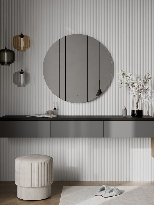 Зеркало круглое CONTINENT Ledh Ajour 90 см, сенсорное, с теплой подсветкой