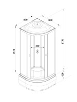 Душевая кабина Parly BETT821 80х80, с высоким поддоном, профиль матовый хром, стекло матовое