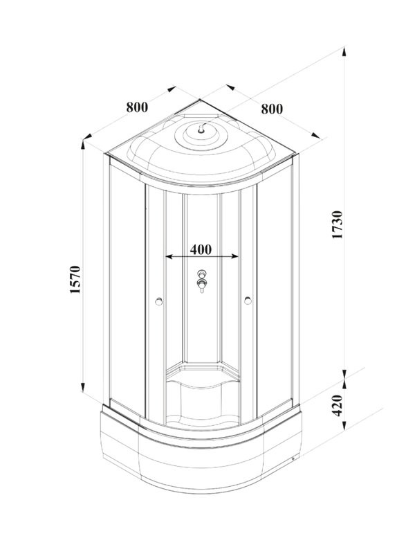Душевая кабина Parly BETT821 80х80, с высоким поддоном, профиль матовый хром, стекло матовое