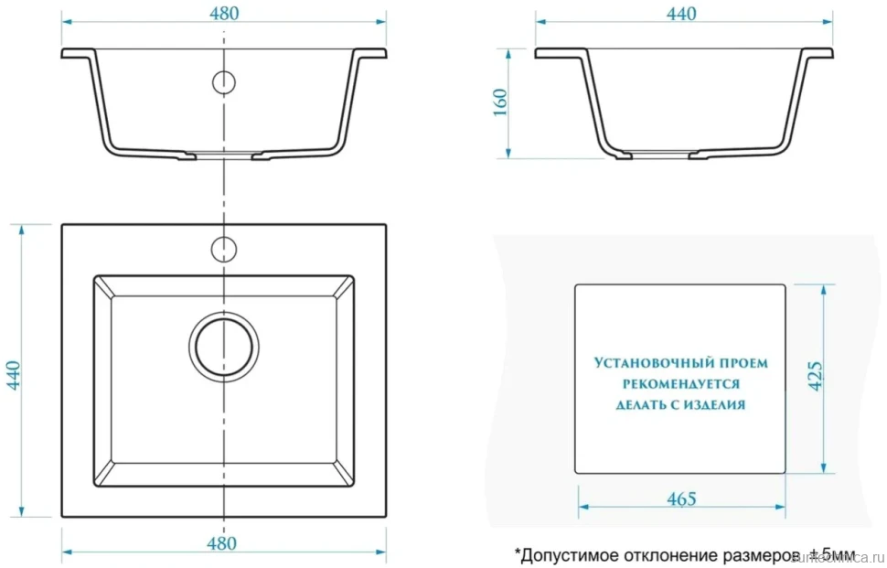 Мойка кухонная Domaci Болонья М-35-007 антрацит