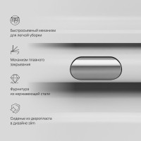 Комплект Унитаз подвесной AM.PM Func C8F1700SC безободковый, с микролифтом + Инсталляция TECE Base 9400413 4 в 1 с кнопкой смыва